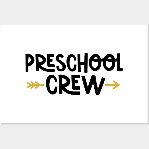 Preschool Crew Funny Back to School Kids Wall Art by ThreadSupreme